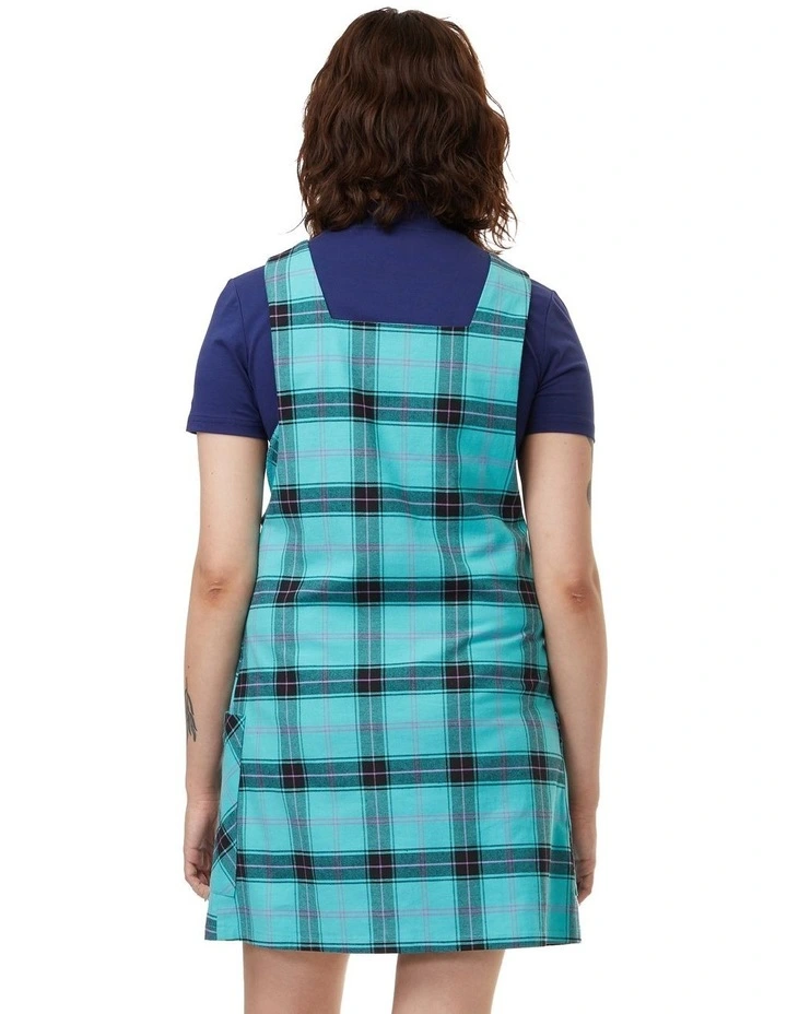 Checkered Pinafore Dress-Back