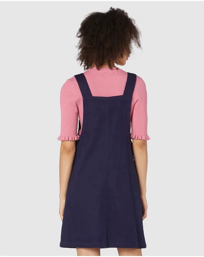 Embroidered Pinafore Dress-Back